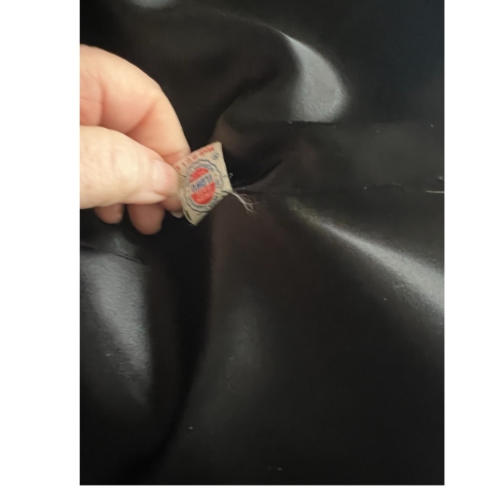 VTG. Karen 100% Pure Wool Gray Double Breasted Herringbone Long Coat. - Picture 8 of 8